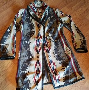 Pendleton Wool and Leather Trim Light Coat/Duster